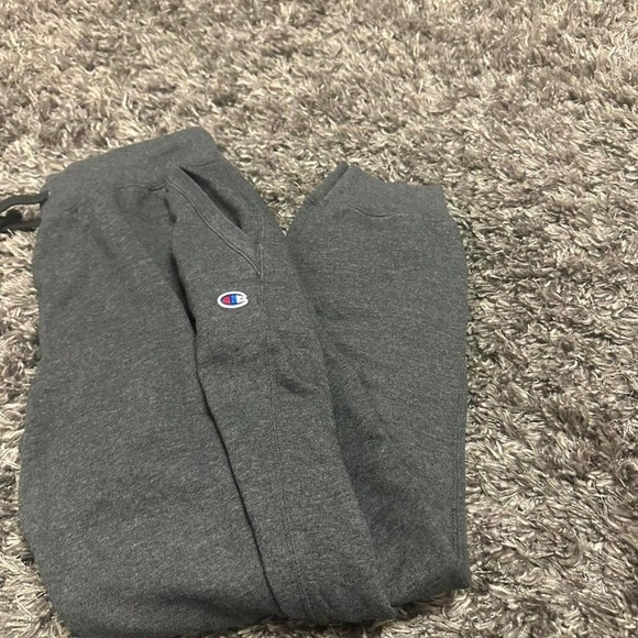 Champion Gray Sweatpants Joggers Big Logo Classic Mens Athletic - Picture 1 of 4